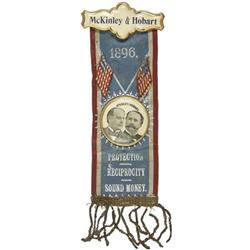 McKinley & Hobart 1896 Presidential Badge.