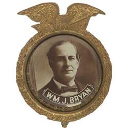 Ornate Eagle W. J. Bryan Celluloid Badge.
