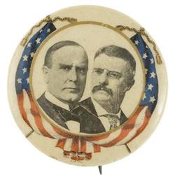 Stylish McKinley & Roosevelt Jugate Pin.