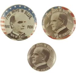 Lot of McKinley Presidential Campaign Buttons.