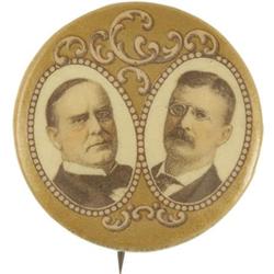 Attractive 1900 McKinley & Roosevelt Pin.