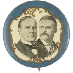 Attractive 1900 McKinley & Roosevelt Pin.