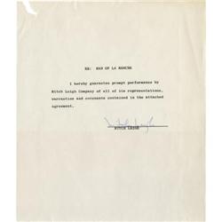 Mitch Leigh Signed "Man of La Mancha" Agreement