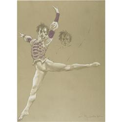Signed Rudolf Nureyev Lithograph Print AP