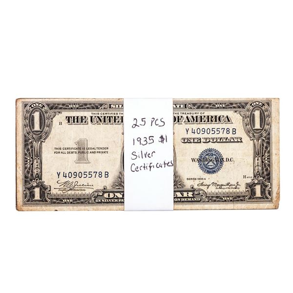 Lot of (25) 1935 $1 Silver Certificate Notes
