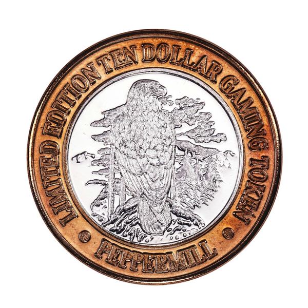 .999 Silver Peppermill Hotel Casino Reno $10 Casino Gaming Token Limited Edition