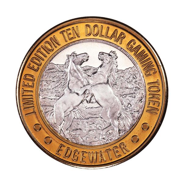 .999 Fine Silver Edgewater Laughlin, Nevada $10 Limited Edition Gaming Token