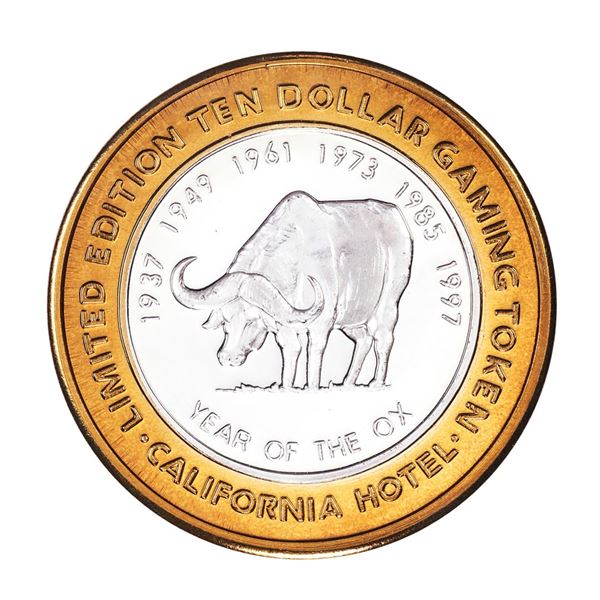 .999 Silver California Hotel Las Vegas Nevada $10 Casino Limited Edition Gaming Token