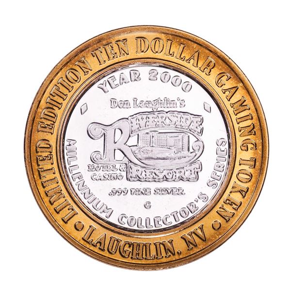 .999 Silver Riverside Resort Casino Laughlin, NV $10 Limited Edition Gaming Token