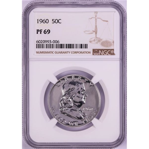 1960 Proof Franklin Half Dollar Coin NGC PF69
