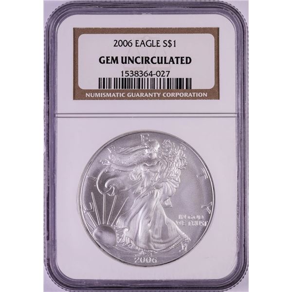 2006 $1 American Silver Eagle Coin NGC Gem Uncirculated