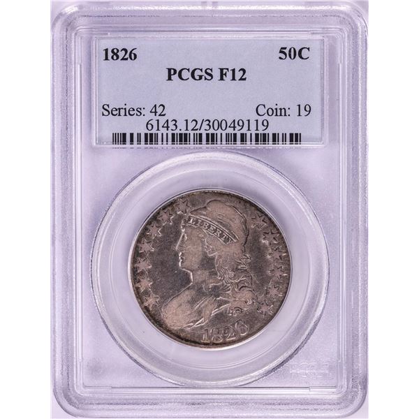 1826 Capped Bust Half Dollar Coin PCGS F12