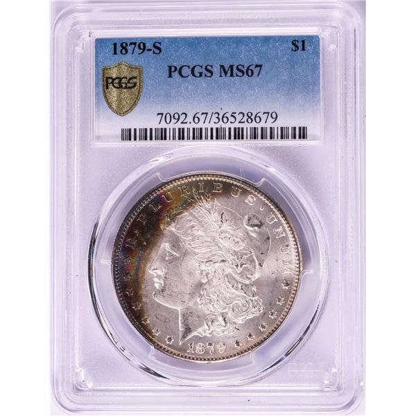 1879-S $1 Morgan Silver Dollar Coin PCGS MS67 Amazing Toning