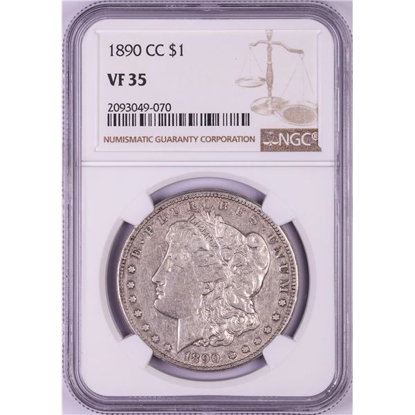 1890-CC $1 Morgan Silver Dollar Coin NGC VF35