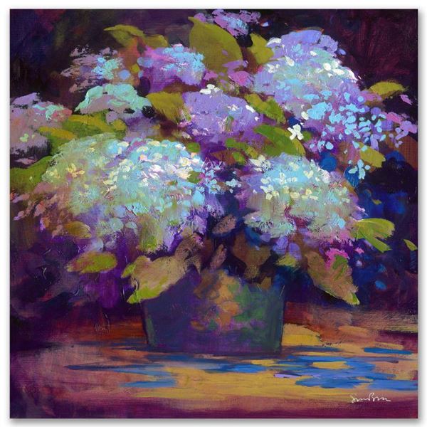 Simon Bull "Hydrangea" Limited Edition Giclee On Canvas