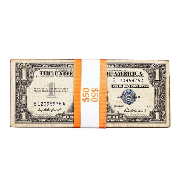Lot of (50) 1957 $1 Silver Certificate Notes