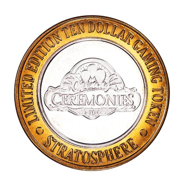 .999 Silver Stratosphere Las Vegas, Nevada $10 Casino Limited Edition Gaming Token