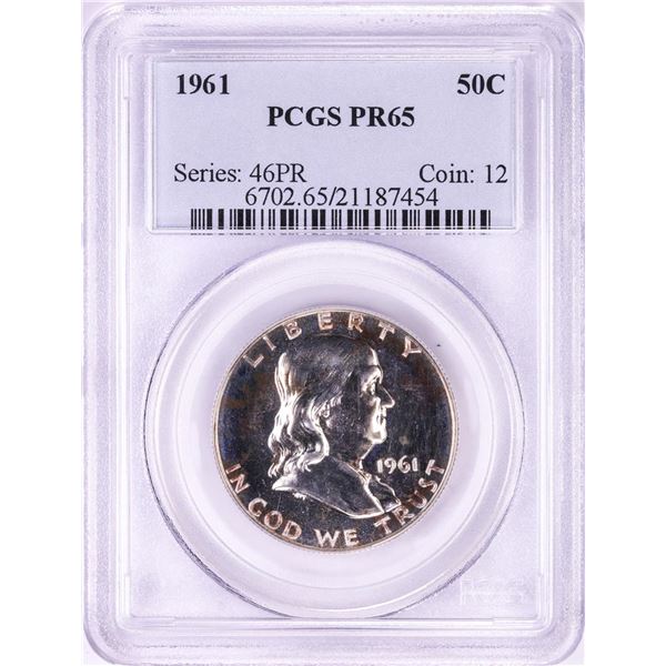 1961 Proof Franklin Half Dollar Coin PCGS PR65