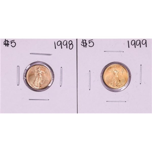 Lot of 1998-1999 $5 American Gold Eagle Coins