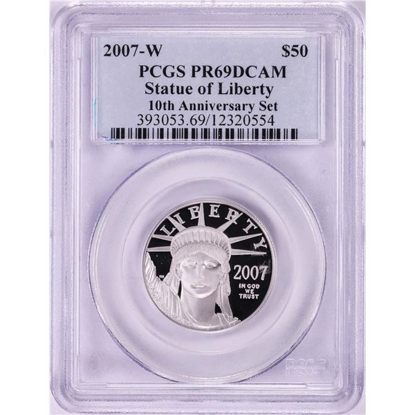 2007-W $50 Proof American Platinum Eagle Coin PCGS PR69DCAM