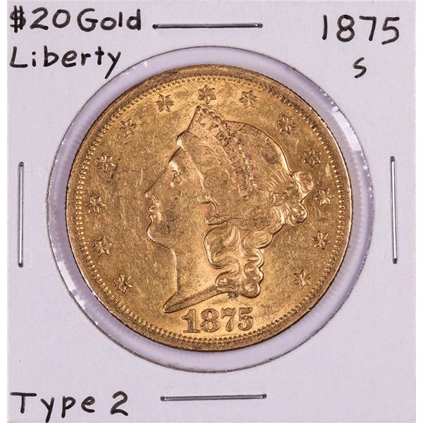 1875-S Type 2 $20 Liberty Head Double Eagle Gold Coin