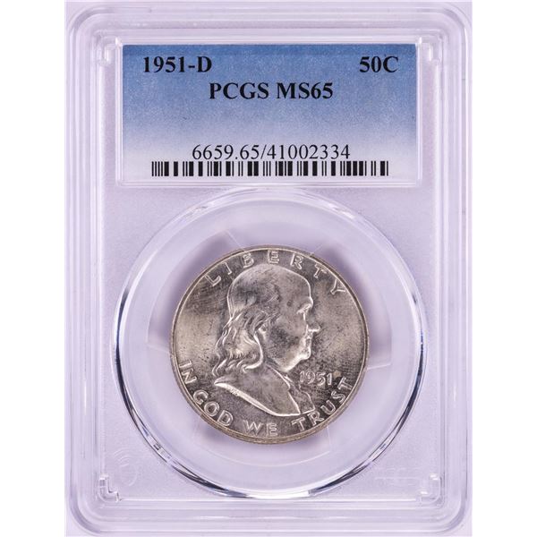 1951-D Franklin Half Dollar Coin PCGS MS65