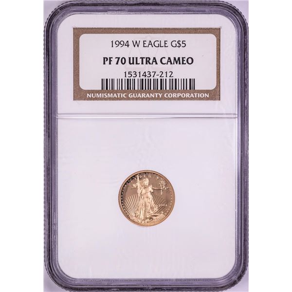 1994-W $5 Proof American Gold Eagle Coin NGC PF70 Ultra Cameo