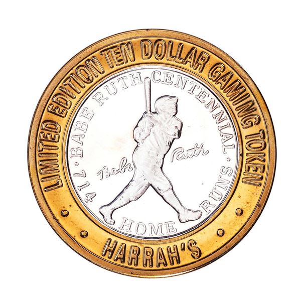 .999 Silver Harrahs Reno, Nevada $10 Casino Limited Edition Gaming Token