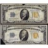 Image 1 : Lot of (2) 1934A $10 North Africa WWII Emergency Issue Silver Certificate Notes