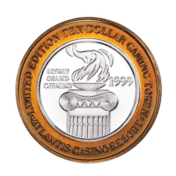 .999 Fine Silver Atlantis Casino & Resort Reno, NV $10 Limited Edition Gaming Token