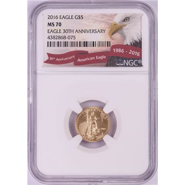 2016 $5 American Gold Eagle Coin NGC MS70