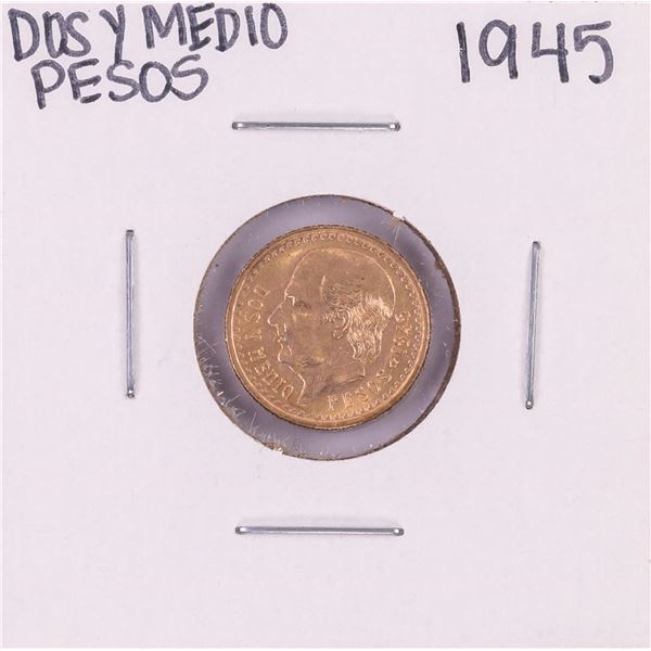 1945 Mexico Dos Y Medio Pesos Gold Coin