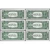 Image 2 : Lot of (6) Uncirculated 1957B $1 Silver Certificate Star Notes