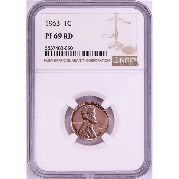 1963 Proof Lincoln Memorial Cent Coin NGC PF69RD