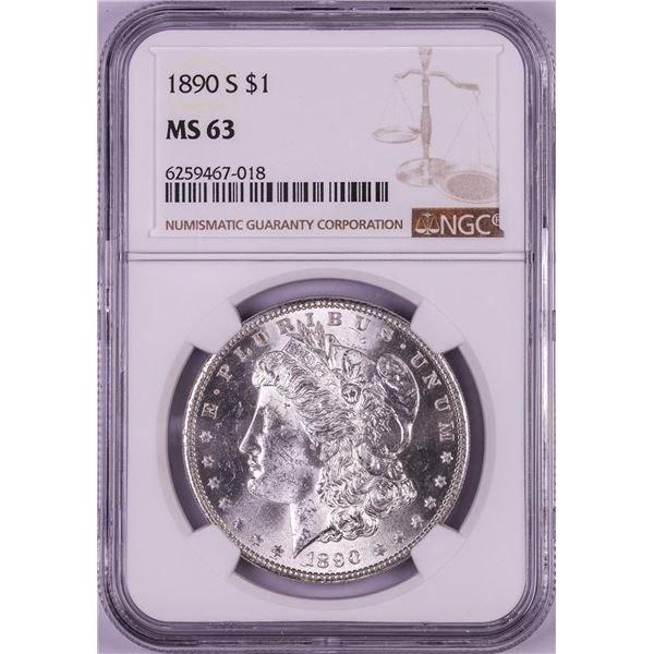 1890-S $1 Morgan Silver Dollar Coin NGC MS63