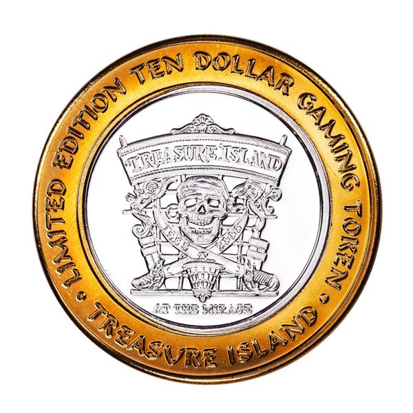 .999 Silver Treasure Island Las Vegas, Nevada $10 Casino Limited Edition Gaming Token