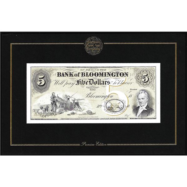 1994 American Bank Note Company Intaglio Print Bank of Bloomington, IL