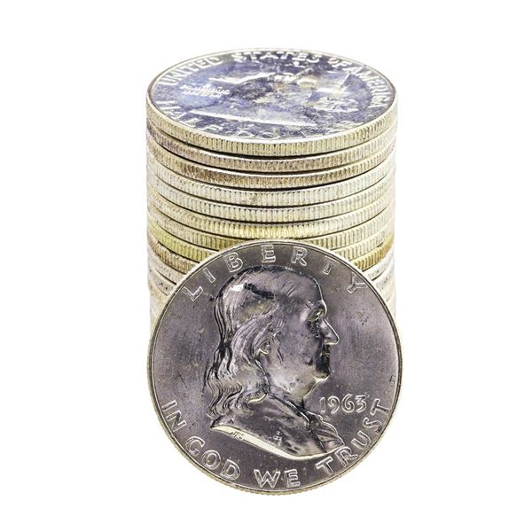 Roll of (20) Brilliant Uncirculated 1963-D Franklin Half Dollar Coins