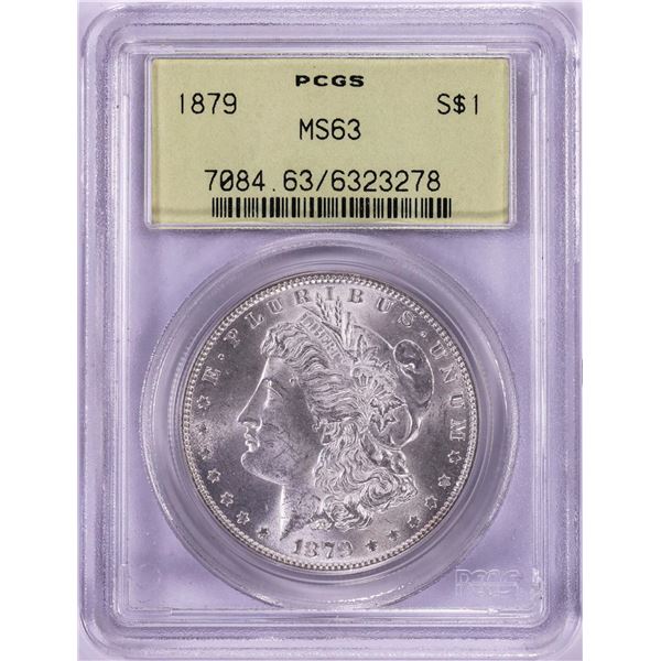 1879 $1 Morgan Silver Dollar Coin PCGS MS63 Old Green Holder