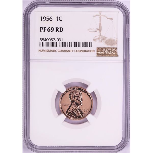 1956 Proof Lincoln Wheat Cent Coin NGC PF69RD