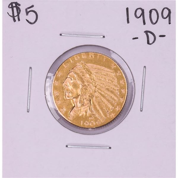 1909-D $5 Indian Head Half Eagle Gold Coin