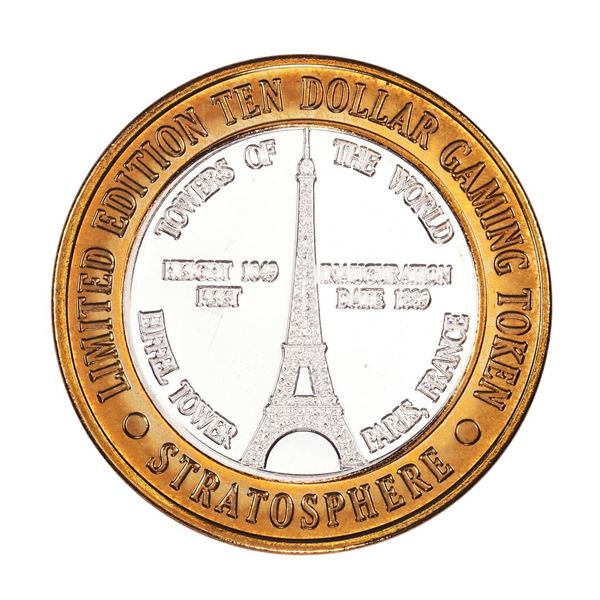 .999 Silver Stratosphere Las Vegas, Nevada $10 Casino Limited Edition Gaming Token