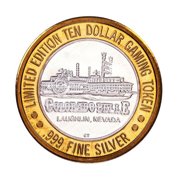 .999 Silver Colorado Belle Laughlin, Nevada $10 Casino Limited Edition Gaming Token
