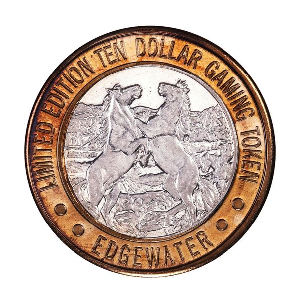 .999 Fine Silver Edgewater Laughlin, Nevada $10 Limited Edition Gaming Token