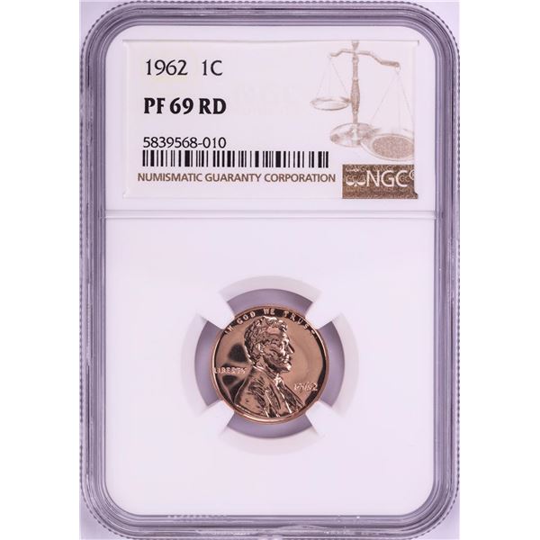 1962 Proof Lincoln Memorial Cent Coin NGC PF69RD