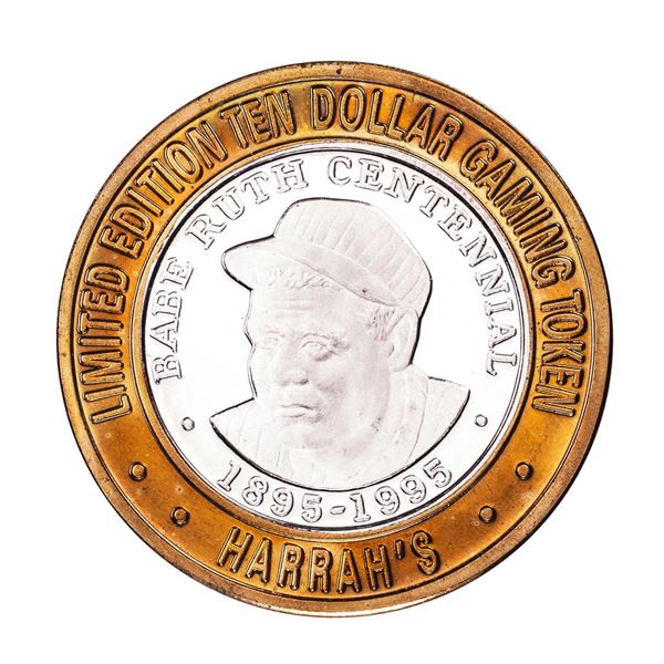 .999 Silver Harrahs Reno, Nevada $10 Casino Limited Edition Gaming Token