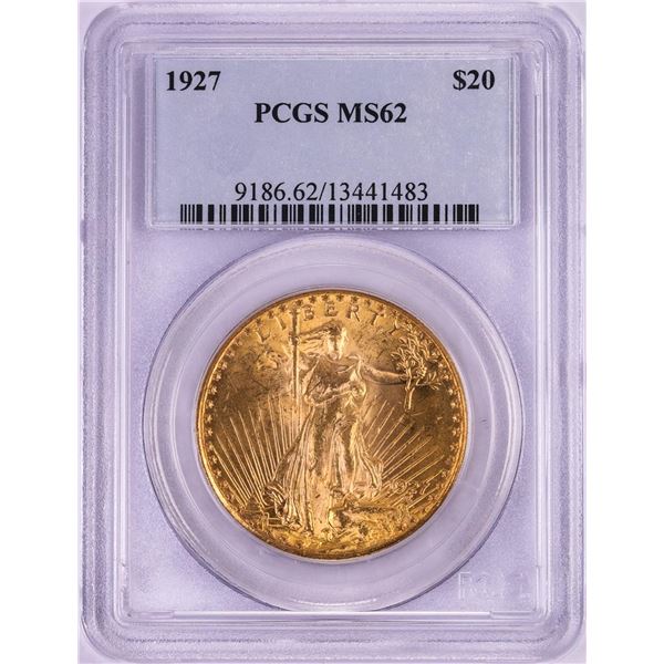 1927 $20 St. Gaudens Double Eagle Gold Coin PCGS MS62