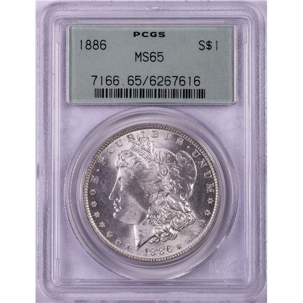 1886 $1 Morgan Silver Dollar Coin PCGS MS65 Old Green Holder