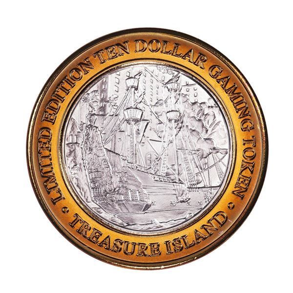 .999 Silver Treasure Island Las Vegas $10 Limited Edition Casino Gaming Token