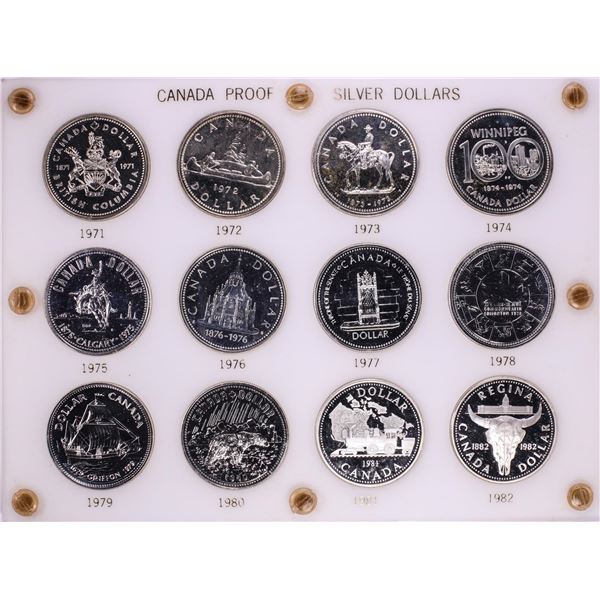 1971-1982 Proof $1 Canada Commemorative Silver Dollar Coin Sets in Capital Plastic